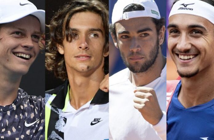 Sinner, Musetti, Berrettini e Sonego © Tennis Fever