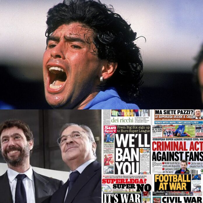 I titoli dei quotidiani nazionali ed esteri che condannano la Super League. Chi il calcio l'ha onorato celebrandolo con propria vita e chi lo sta calpestando I titoli dei quotidiani nazionali ed esteri che condannano la Super League. Chi il calcio l'ha onorato celebrandolo con propria vita e chi lo sta calpestando